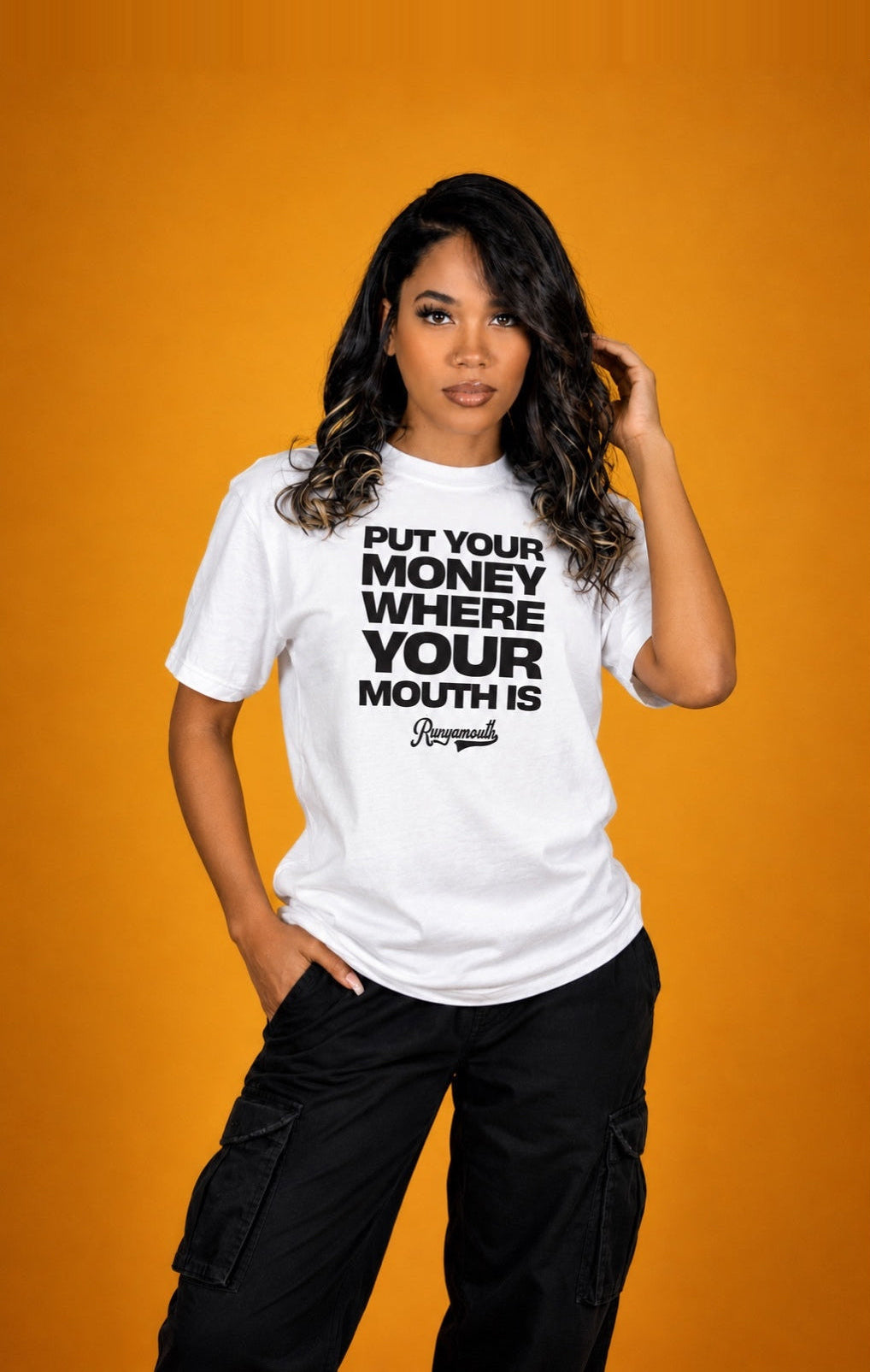 PUT YOUR MONEY WHERE YOUR MOUTH IS TEE (WHITE/BLACK)