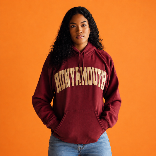 CLASSIC ARCH LOGO HOODIE PUFF PRINT (GARNET/NATURAL)
